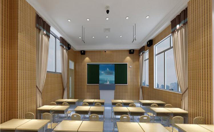 河南南陽學校多媒體教室槽木吸音板聲學工程